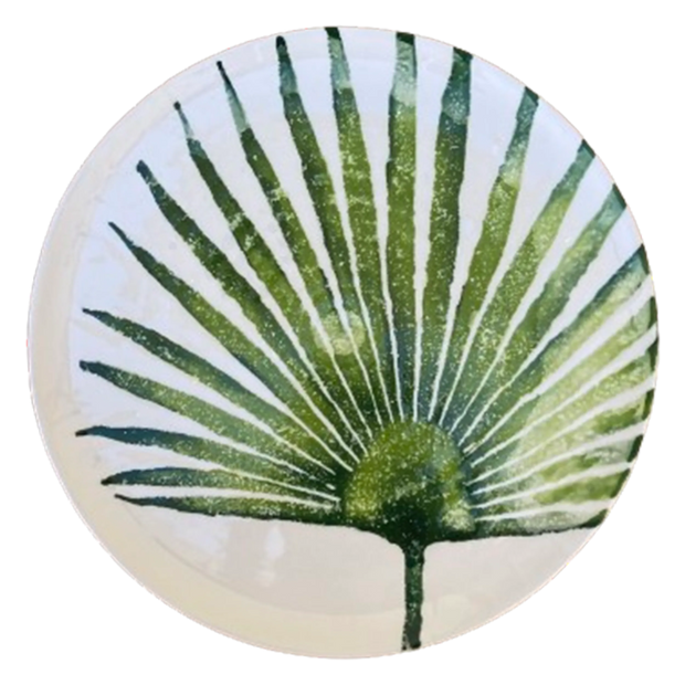 LEAVES CERAMIC SALAD PLATE (GREEN)