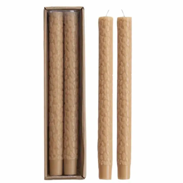 LEOPARD TAPER CANDLES, TAN