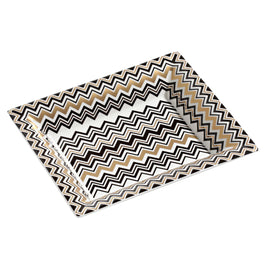 TRAY ZIG ZAG RECTANGULAR LARGE IN LUXURY BOX GOLD