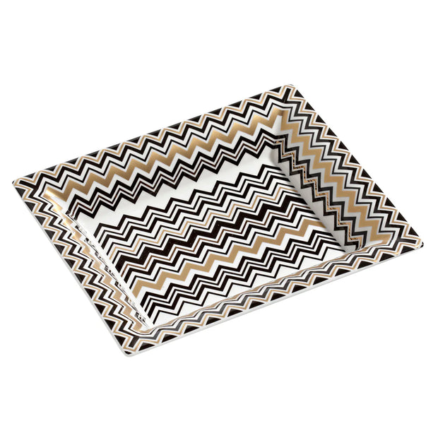 TRAY ZIG ZAG RECTANGULAR LARGE IN LUXURY BOX GOLD