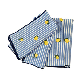 EMBROIDERED COTTON NAPKIN - LEMON
