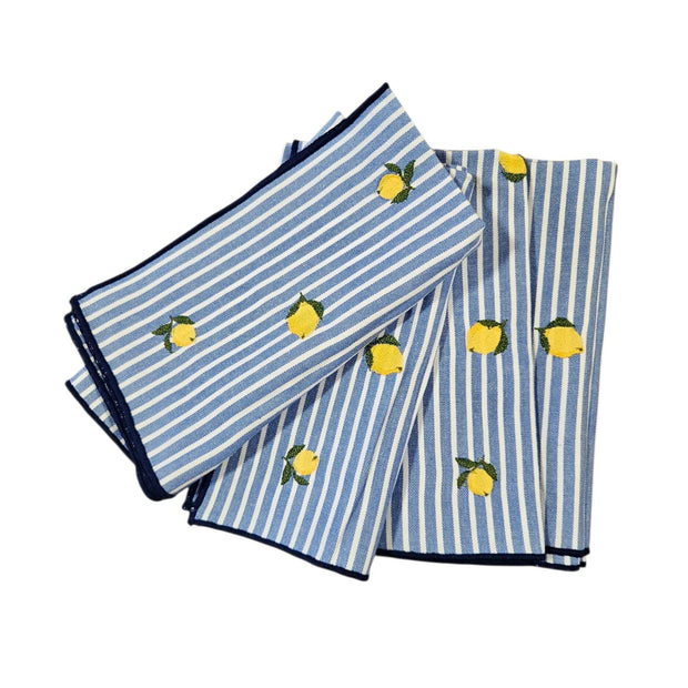 EMBROIDERED COTTON NAPKIN - LEMON