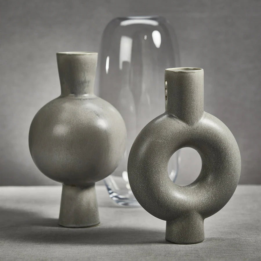 OSLO GRAY STONEWARE VASE
