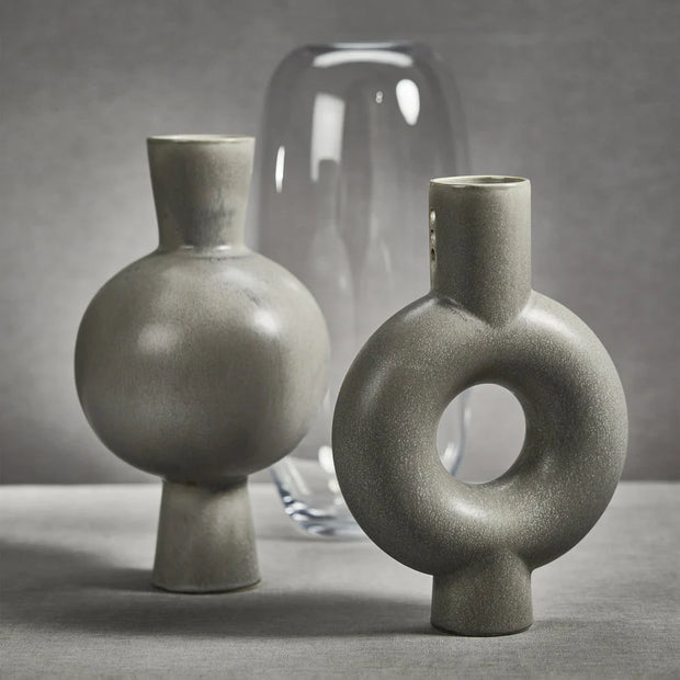 OSLO GRAY STONEWARE VASE