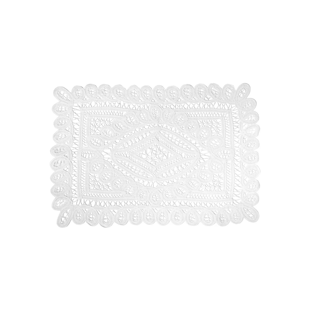 RECT PLACEMAT 35X50 ALL WHITE LACE