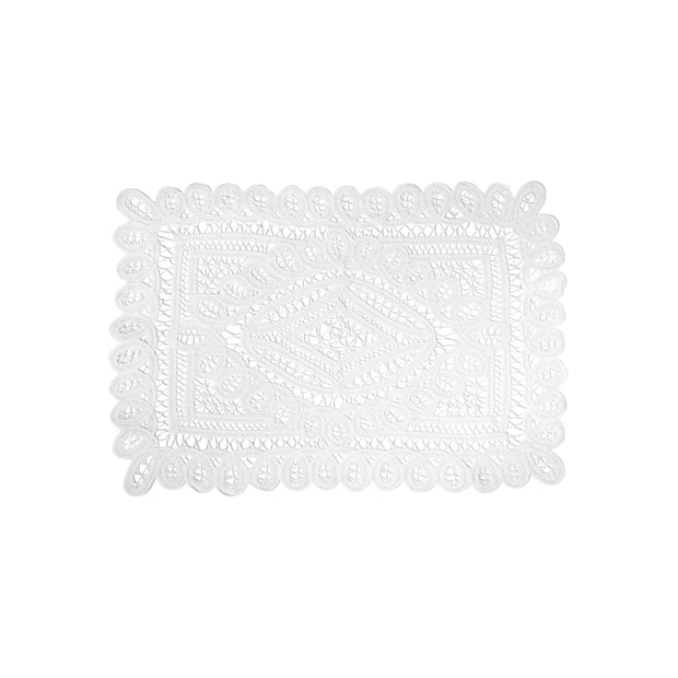 RECT PLACEMAT 35X50 ALL WHITE LACE