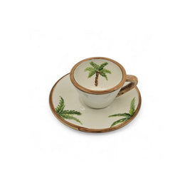 PALM CERAMIC COFFEE CUP & SAUCER