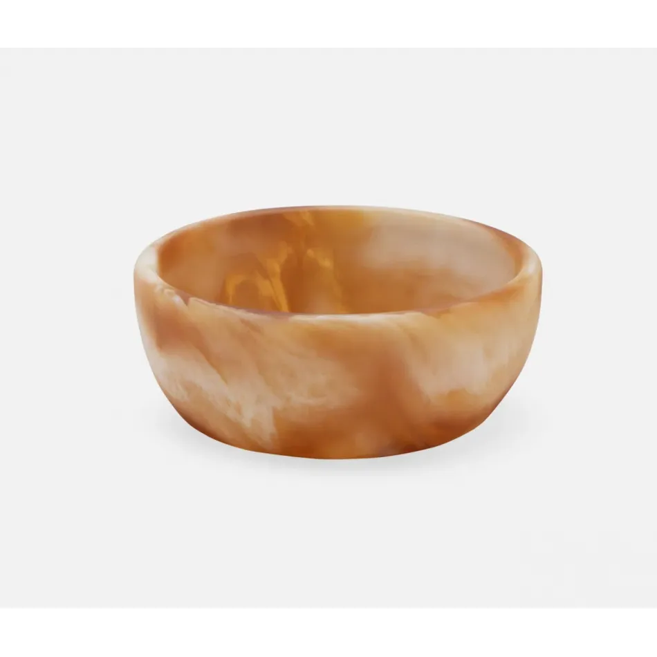 HUGO - AMBER SWIRLED SERVING BOWL RESIN 4x1.5 PACK/2