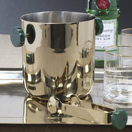 SPIGA ICE BUCKET - GOLD WITH GREEN ACCENTS