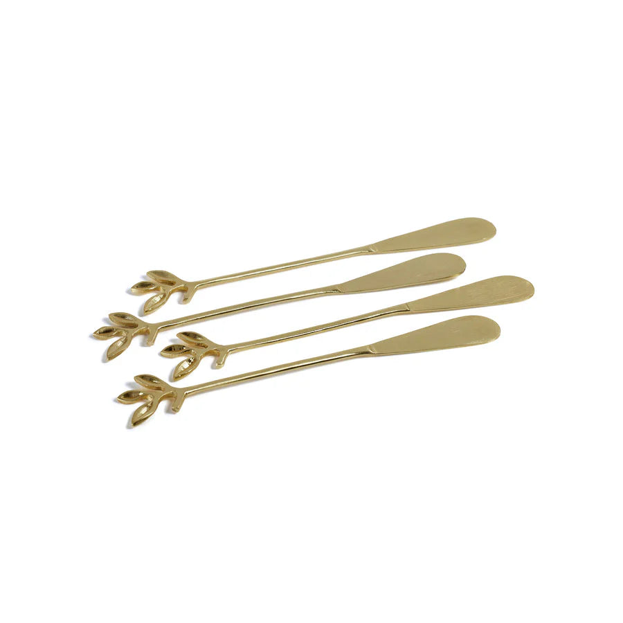 LEAVES COCKTAIL SPREADERS - GOLD - SET OF 4