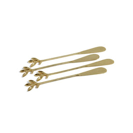 LEAVES COCKTAIL SPREADERS - GOLD - SET OF 4