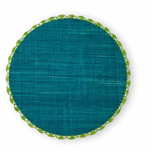 SET OF 2 PLACEMAT OTTANIO W GREEN EDGE ROUND