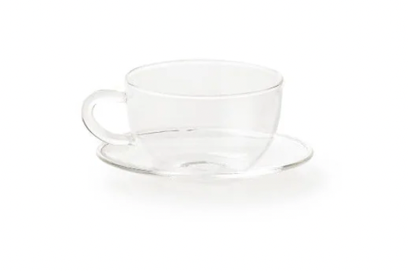 COFFEE CUP + SAUCER CLEAR (SET OF 6)