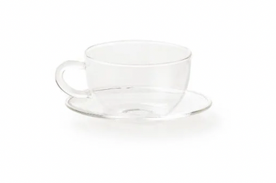 COFFEE CUP + SAUCER CLEAR (SET OF 6)