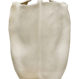 STONEWARE ORGANIC SHAPED VASE, MATTE CREAM COLOR
