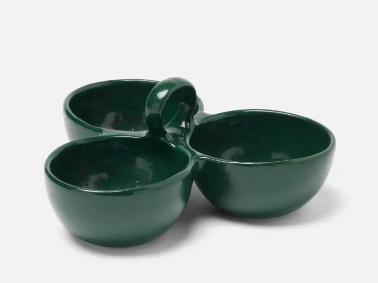 DESMOND DARK GREEN SALT GRAZE SNACK BOWL