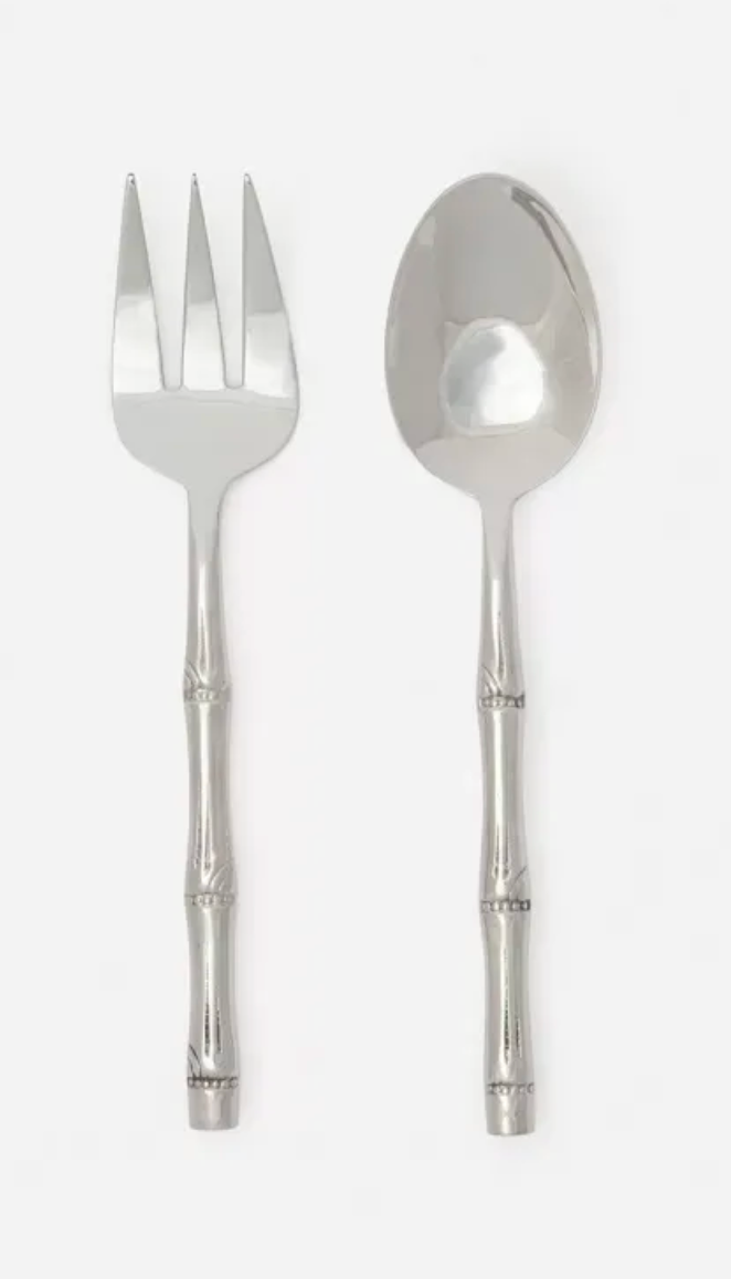 LILIANA POLISHED SILVER SERVING SET 2 PIECE SET