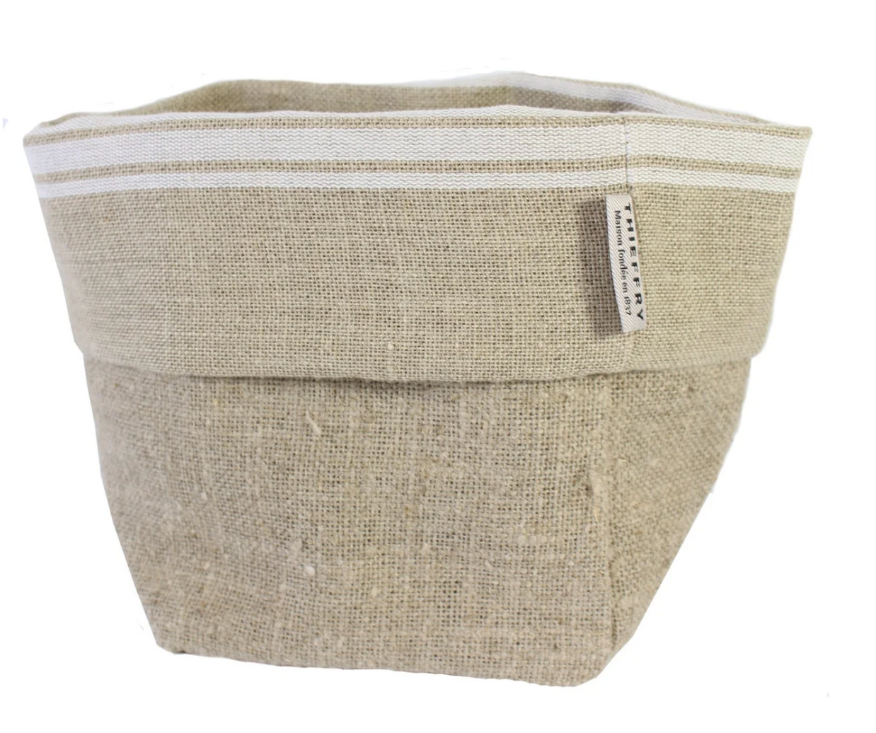 Thieffry Belgian Linen Bread Basket, White