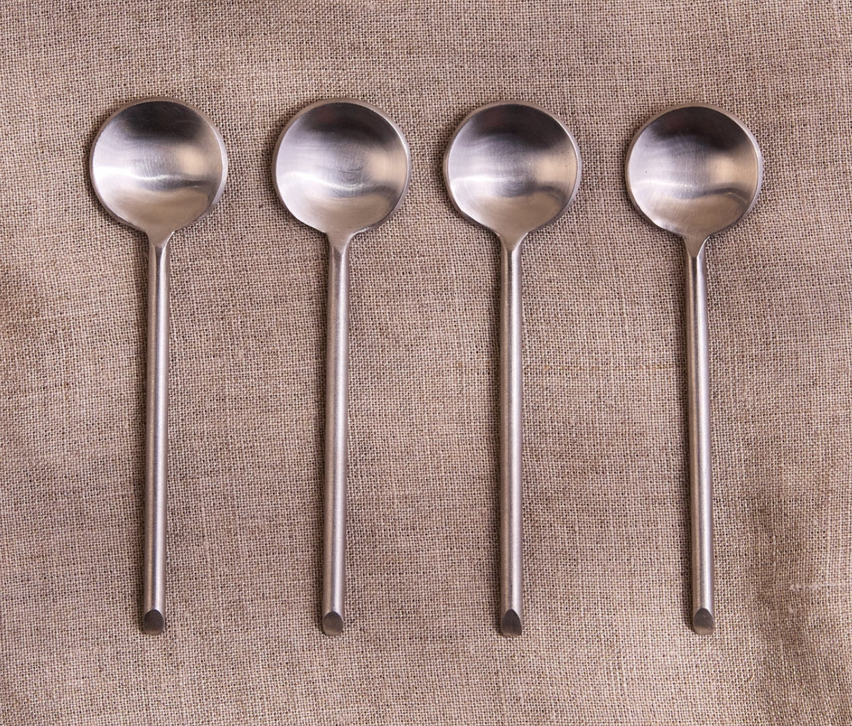 THIN STAINLESS SMALL SPOONS, SET OF 4