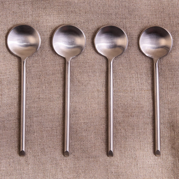 THIN STAINLESS SMALL SPOONS, SET OF 4