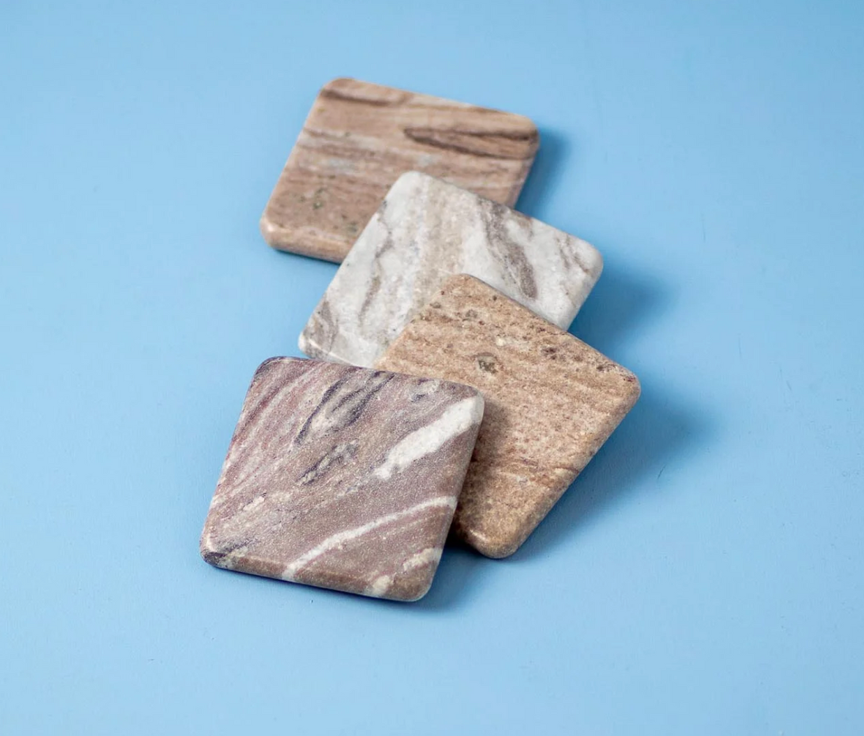 WATERFALL MARBLE SQUARE COASTERS, SET OF 4