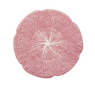 STONEWARE CABBAGE SHAPED PLATE, PINK