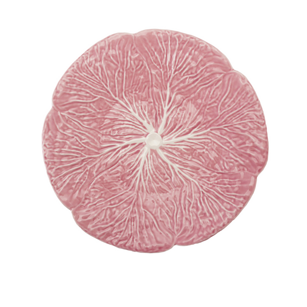 STONEWARE CABBAGE SHAPED PLATE, PINK
