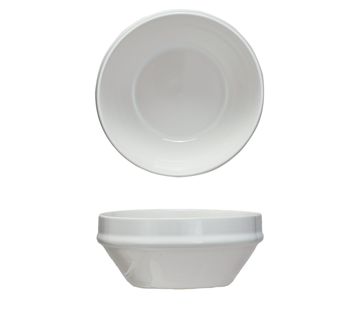 STONEWARE BOWL, ANTIQUE WHITE
