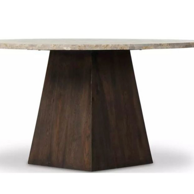 BRISA ROUND DINING TABLE 55 BASE GREY TABCCO OAT