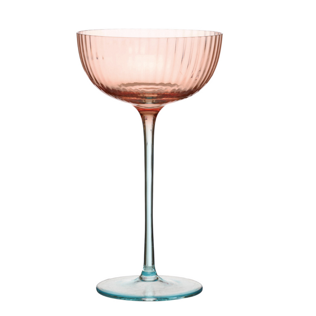 8OZ TWO-WONE STEMMED FLUTED COUPE GLASS