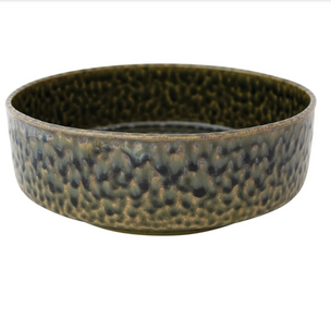 STONEWARE BOWL/PLANTER, GREEN