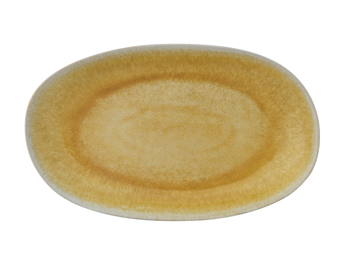 STONEWARE PLATTER, YELLOW