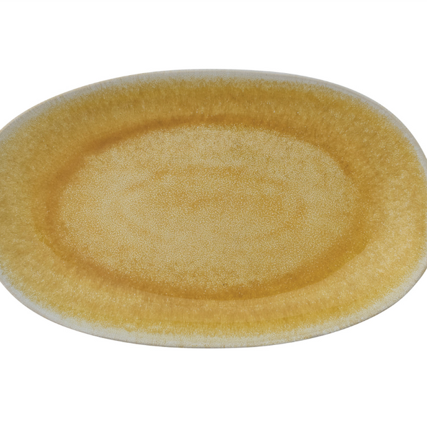 STONEWARE PLATTER, YELLOW