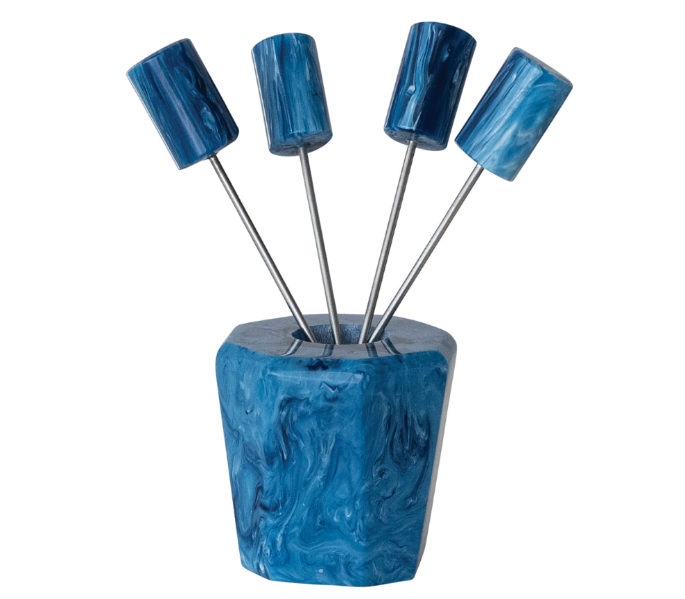 HOLDER WITH APPETIZER PICK, SET OF 5