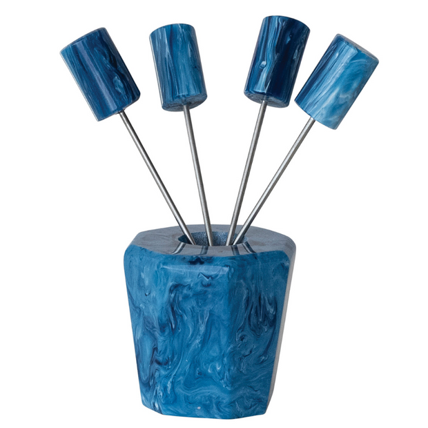HOLDER WITH APPETIZER PICK, SET OF 5