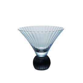 6OZ PLEATHER FOOTED MARTINI GLASS, BLUE