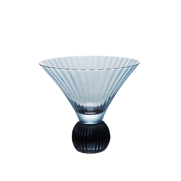 6OZ PLEATHER FOOTED MARTINI GLASS, BLUE