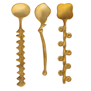 BRASS SPOON WITH SHAPED HANDLES, 3 STYLES