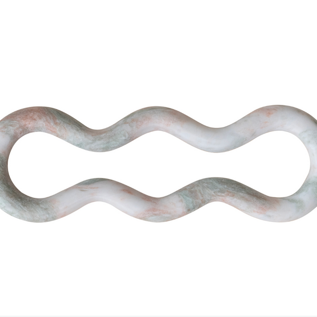 MARBLE ORGANIC SHAPED TRIVET, GREEN MELANGE