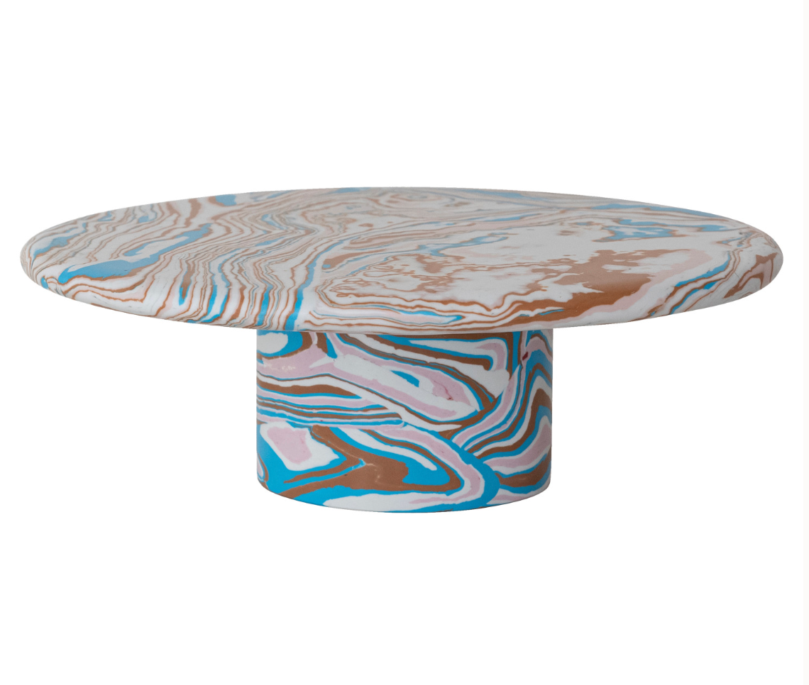 OVAL RECYCLED STONE & RESIN PEDESTAL