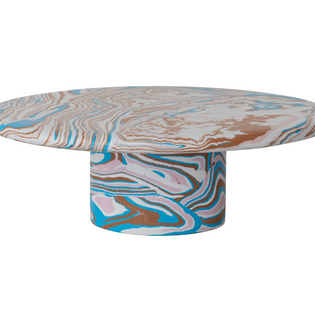 OVAL RECYCLED STONE & RESIN PEDESTAL