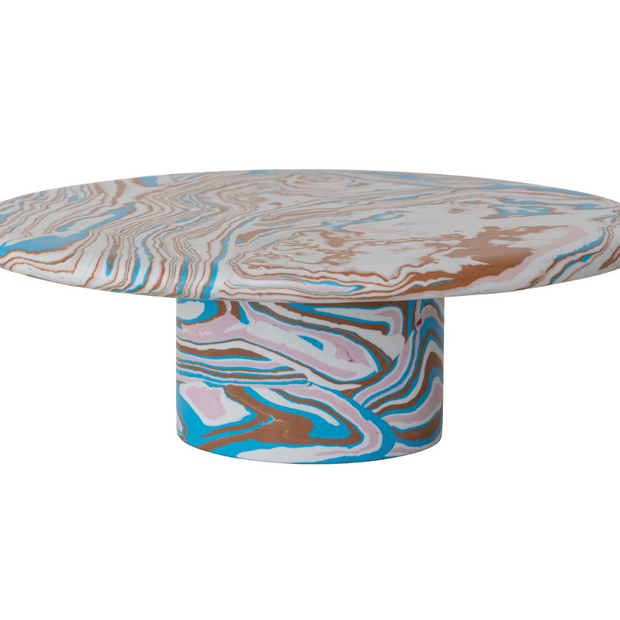 OVAL RECYCLED STONE & RESIN PEDESTAL