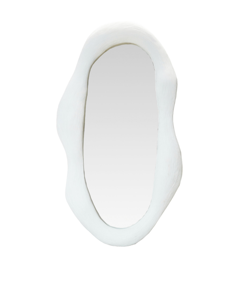 RESIN WALL MIRROR W/ DEBOSSED LINED, VOLCANO FINISH