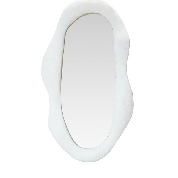 RESIN WALL MIRROR W/ DEBOSSED LINED, VOLCANO FINISH
