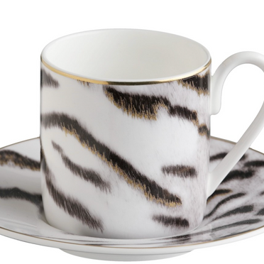 COFFEE CUP & SAUCER TIGER SET OF 2