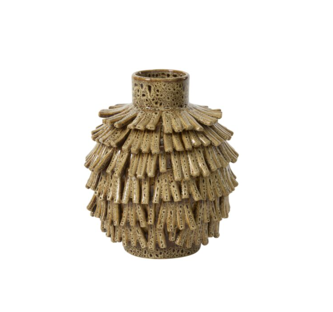 FRINGE VASE 9.25X10.25