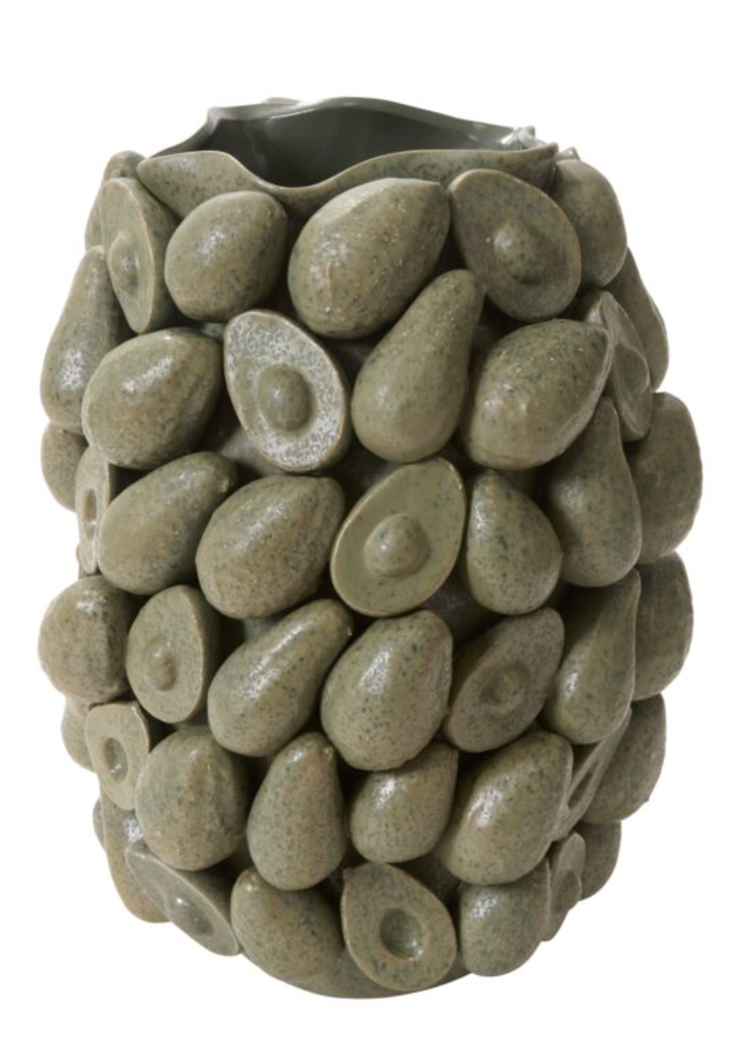 LAYERED AVOCADO VASE 13X17"