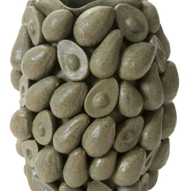 LAYERED AVOCADO VASE 13X17"