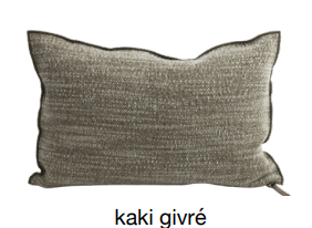 CRUMPLED WASHED LINEN - KAKI/GIVRE 22x22