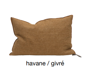 CRUMPLED WASHED LINEN - HAVANE/GRIVE 20x20